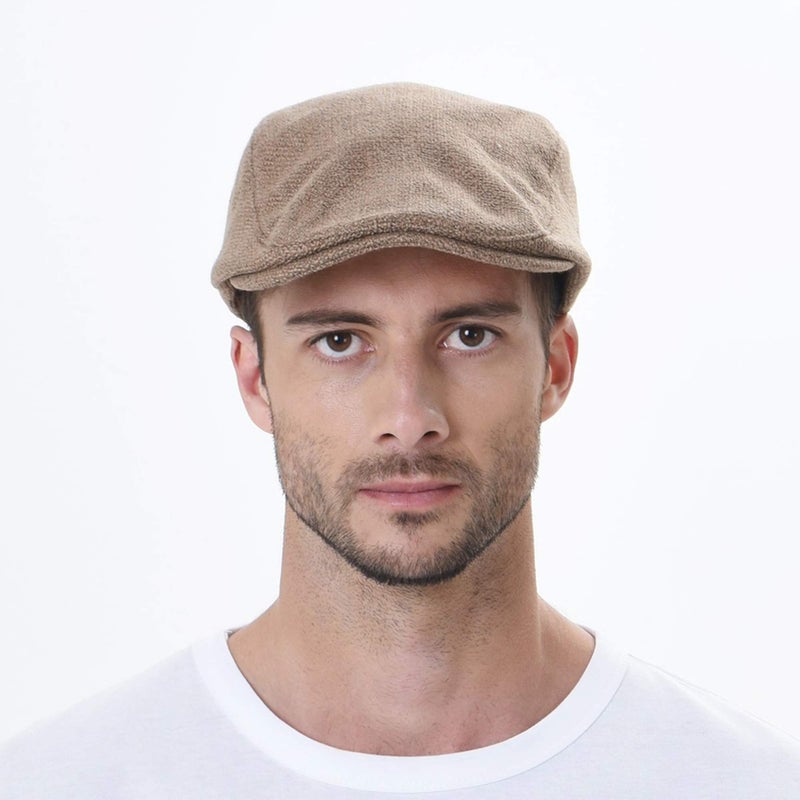 WITHMOONS Ivy Cap Straw Weave Linen-Like Cotton Cabbie Newsboy Hat MZ30038 (Brown) - Image 2